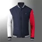 tommy hilfiger veste hiver v collar zip bleu